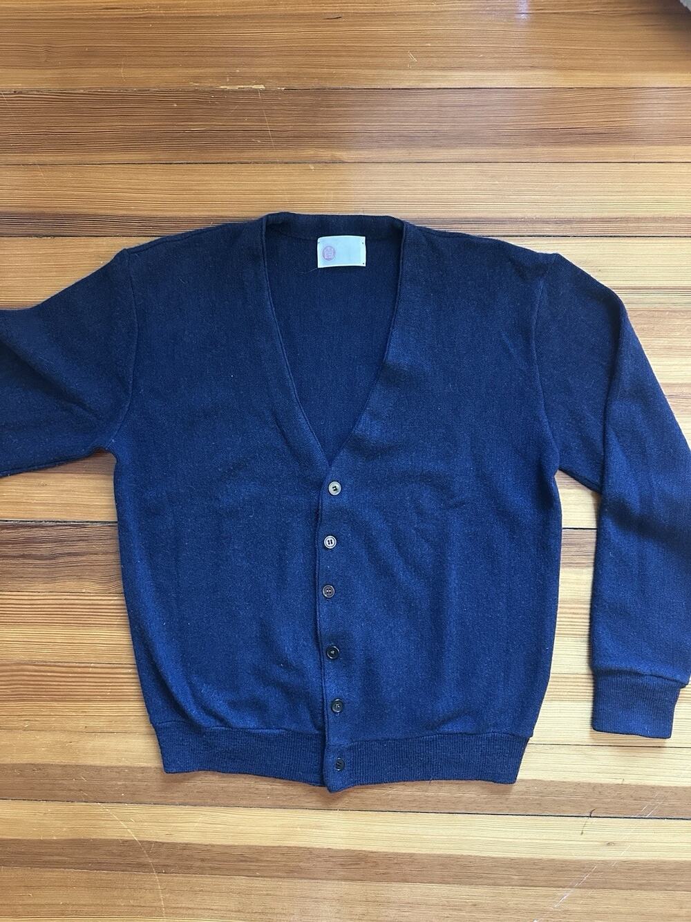 Vintage Kings Cross Navy Wool Cardigan Sears 1970s